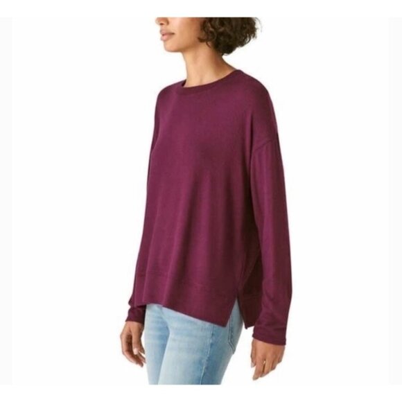 Lucky Brand Purple Crew Neck Pullover Sweater - Picture 4 of 14